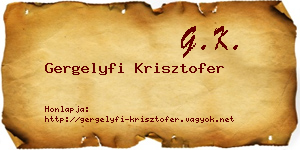 Gergelyfi Krisztofer névjegykártya
